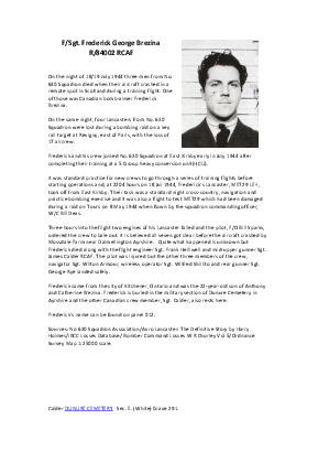 A preview of a PDF biography for Brezina, Frederick George